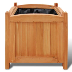 Raised Bed Set of 2 Natural Wood Solid wood 11.8 x 11.8 in