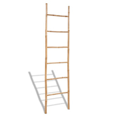 Bostome bamboo towel ladder rack with 6 rungs, 74.8 inches tall.