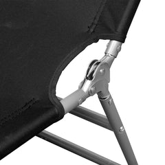 Sun Lounger Black Powder-coated steel 74.4 in long Foldable
