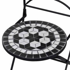 Garden Chair Set of 2 Black and White