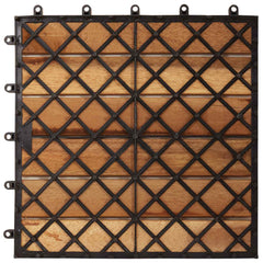 Decking Tile 10 pcs Brown 11.81 x 11.81 in Acacia Hardwood
