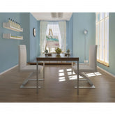 Dining Chair Set of 2 White Faux Leather Standard Durable