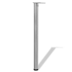 Table Leg Set of 4 Brushed Nickel Iron Adjustable
