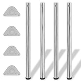 Table Leg Set of 4 Chrome Iron Standard Adjustable Feet