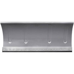 A 39.4x17.3-inch powder-coated steel snow plough blade with adjustable angles.