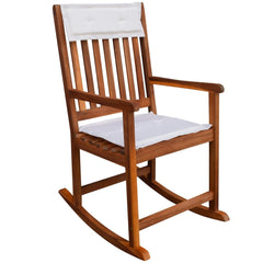 Rocking Chair Light Brown Acacia wood, Polyester (cushions)