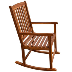 Rocking Chair Light Brown Acacia wood, Polyester (cushions)