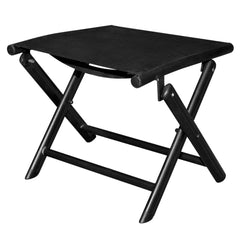 Footrest Black Aluminum, Textilene 16.1x19.5x15.0 in Foldable