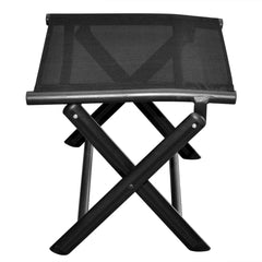 Footrest Black Aluminum, Textilene 16.1x19.5x15.0 in Foldable