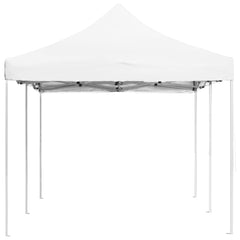 White 19.7'x9.8' aluminum folding party tent with peaked roof and extended legs.