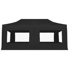 Anthracite folding party tent, 19.7'x9.8', with aluminum frame and side walls.