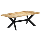 Dining Table Brown Solid Mango Wood 78.7 x 39.4 x 29.5 in