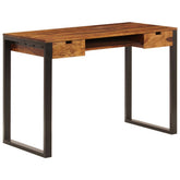 Desk Acacia wood brown, black Acacia wood and powder-coated steel