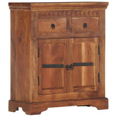 Sideboard Natural Brown Solid Acacia Wood, Iron Medium Sideboard