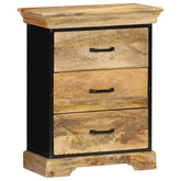 Chest Of Drawers Natural wood with black iron accents