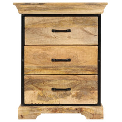 Chest Of Drawers Natural wood with black iron accents