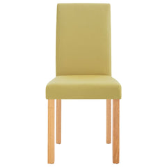 Dining Chair Set of 4 Green Fabric and Rubber wood Standard