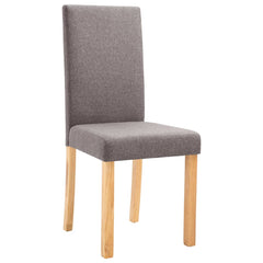 Dining Chair Set of 4 Taupe Fabric Medium Ergonomic