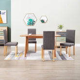 Dining Chair Set of 4 Taupe Fabric Medium Ergonomic
