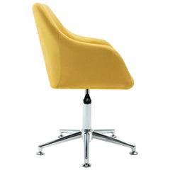 Dining Chair Set of 2 Yellow Fabric Swivel Dining Chair