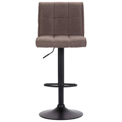 Bar Stool Set of 2 Taupe Polyester Adjustable Swivel