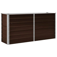 Raised Bed Brown Galvanized Steel Large Rectangular Modern