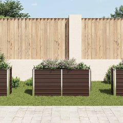 Raised Bed Brown Galvanized Steel Large Rectangular Modern