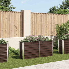 Raised Bed Brown Galvanized Steel Large Rectangular Modern