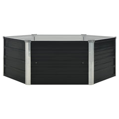 Anthracite galvanized steel raised garden bed, 50.8x50.8x17.7 inches, rectangular shape