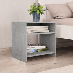 Bedside Cabinet Set of 2 Concrete Grey Engineered wood Standard