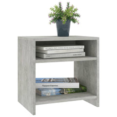 Bedside Cabinet Set of 2 Concrete Grey Engineered wood Standard