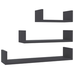 Shelf Set of 3 Gray Engineered wood Various sizes up to 23.6 in