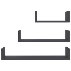 Shelf Set of 3 Gray Engineered wood Various sizes up to 23.6 in