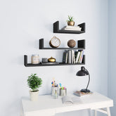 Shelf Set of 3 Gray Engineered wood Various sizes up to 23.6 in