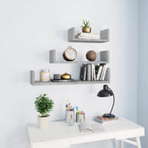 Shelf Set of 3 Concrete grey Engineered wood Small, Medium, Large