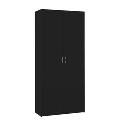 Shoe Cabinet Black Engineered Wood Large Shoe Cabinet
