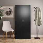 Shoe Cabinet Black Engineered Wood Large Shoe Cabinet