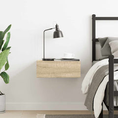 Floating Nightstand Sonoma Oak Engineered Wood Compact