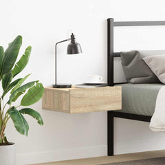 Floating Nightstand Sonoma Oak Engineered Wood Compact