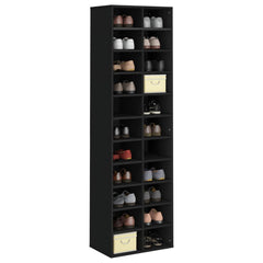 Shoe Cabinet Black Engineered Wood 21.3x13.4x72.0 in Shoe Cabinet