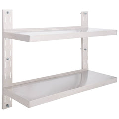 Floating Wall Shelf Silver Stainless Steel 39.4x11.8 in