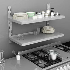Floating Wall Shelf Silver Stainless Steel 39.4x11.8 in