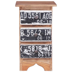 Bedside Cabinet Natural mahogany Solid mahogany wood, iron