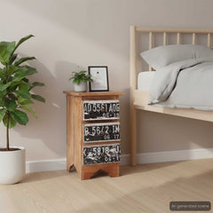 Bedside Cabinet Natural mahogany Solid mahogany wood, iron