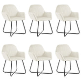 Dining Chairs 6 pcs Cream Velvet