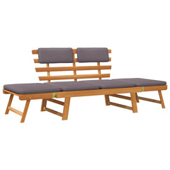 Outdoor Sun Bed Brown frame, Dark Grey cushion
