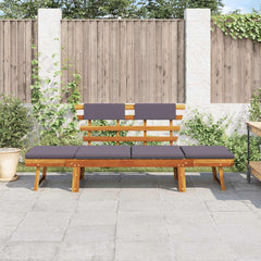 Outdoor Sun Bed Brown frame, Dark Grey cushion