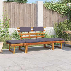 Outdoor Sun Bed Brown frame, Dark Grey cushion