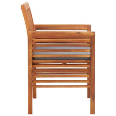 Dining Chair Set of 3 Brown frame, Dark grey cushion