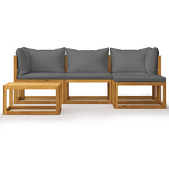 Garden Lounge Set Natural wood Solid acacia wood 5 Piece Set